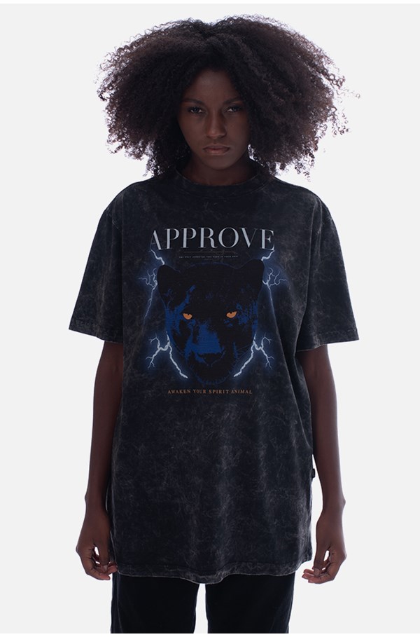 Camiseta Bold Approve Animals Panther Preta Marmorizada