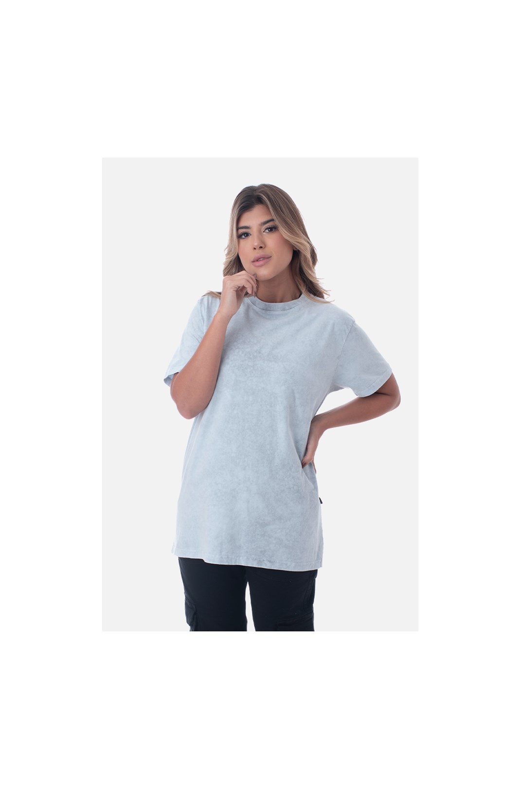 Camiseta Bold Approve Basic Cinza Marmorizada