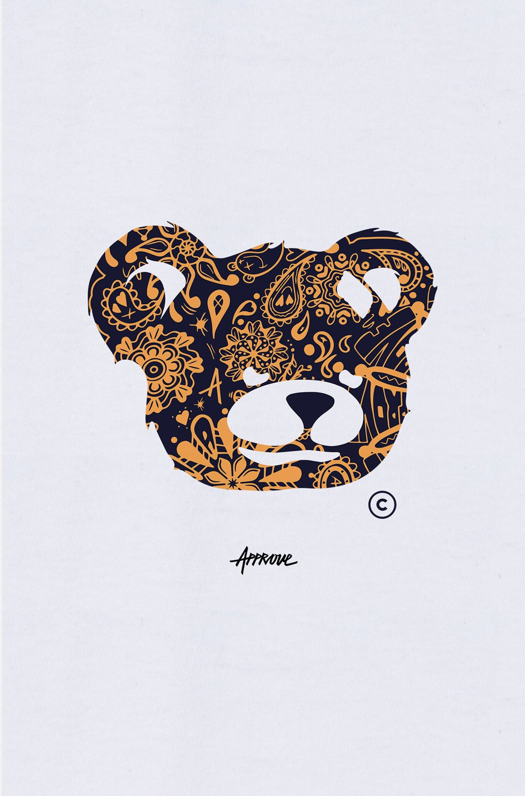 Camiseta Bold Approve Bear Paisley Branca