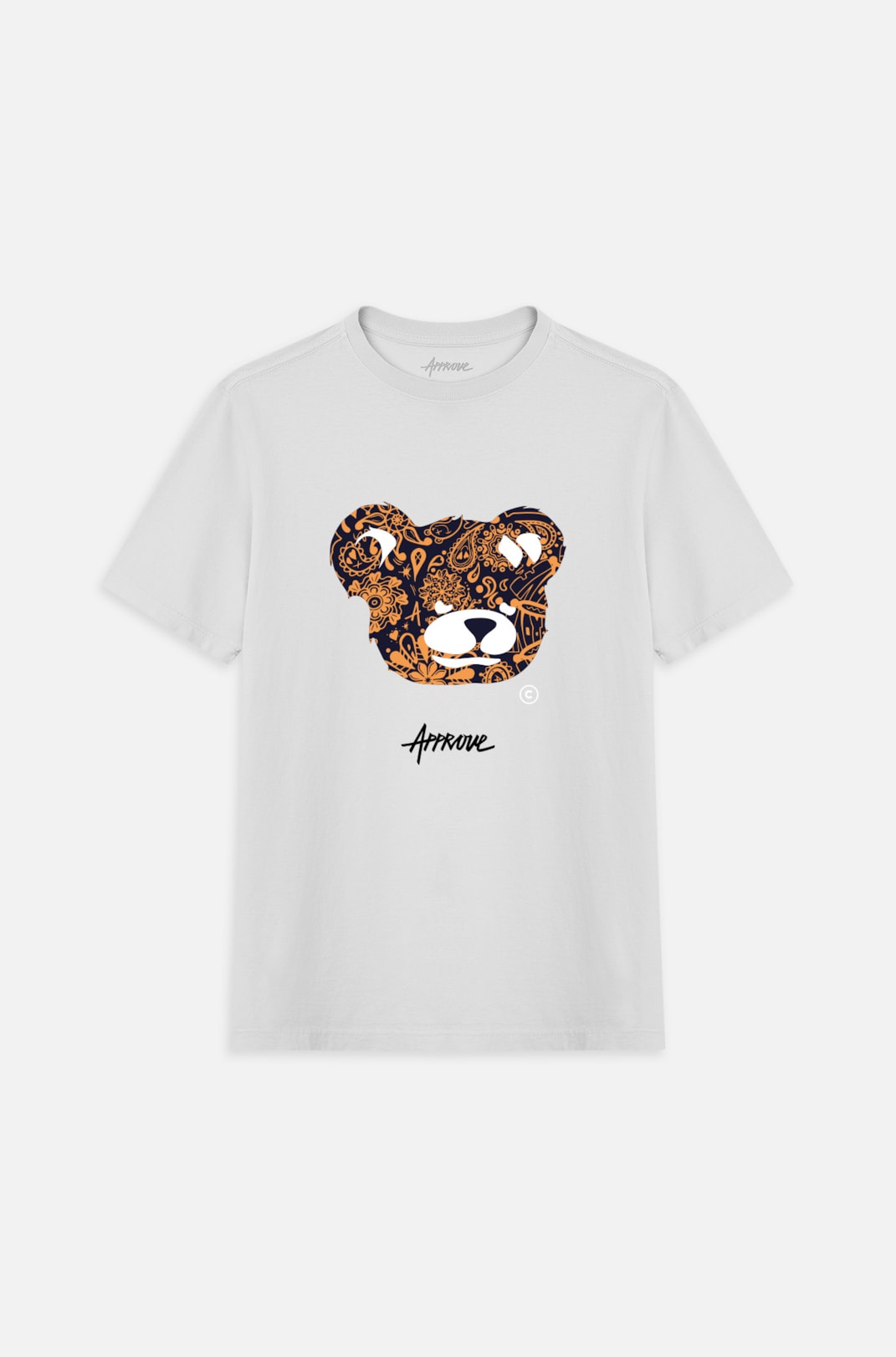 Camiseta Bold Approve Bear Paisley Branca Branco