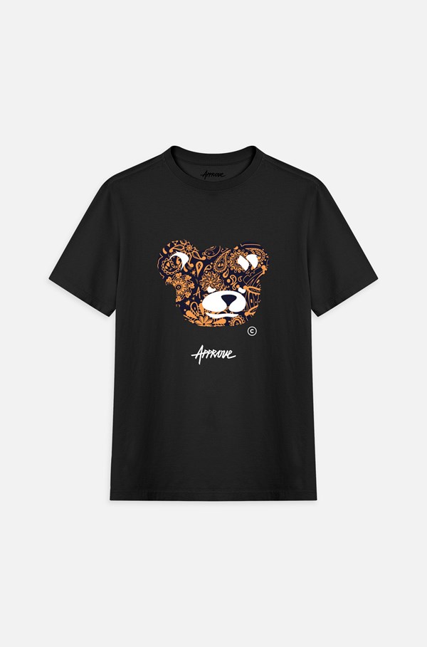 Camiseta Bold Approve Bear Paisley Preta Preto