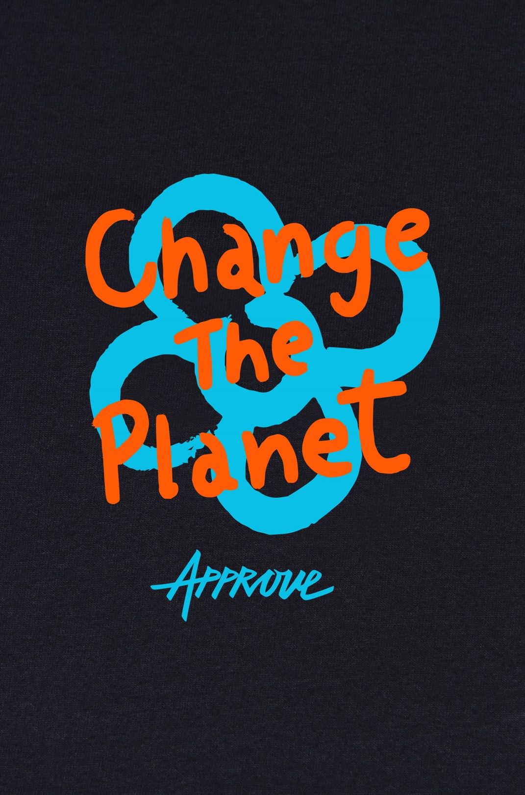 Camiseta Bold Approve Change The Planet Preta e Laranja