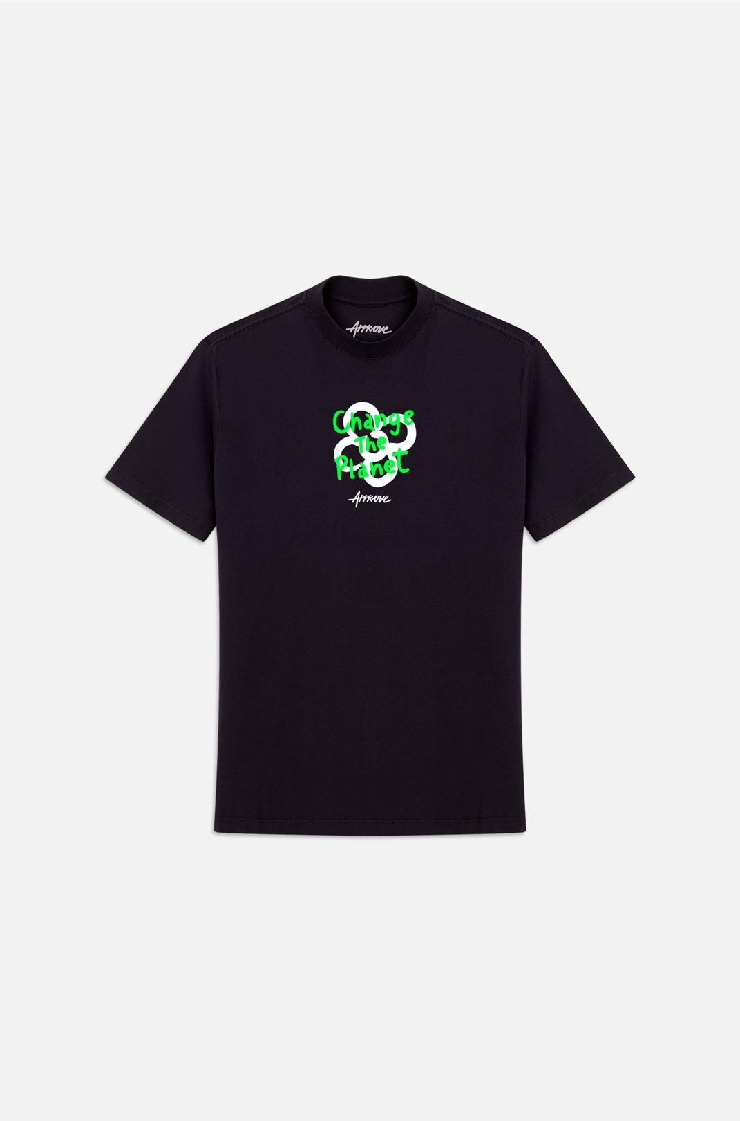 Camiseta Bold Approve Change The Planet Preta e Verde