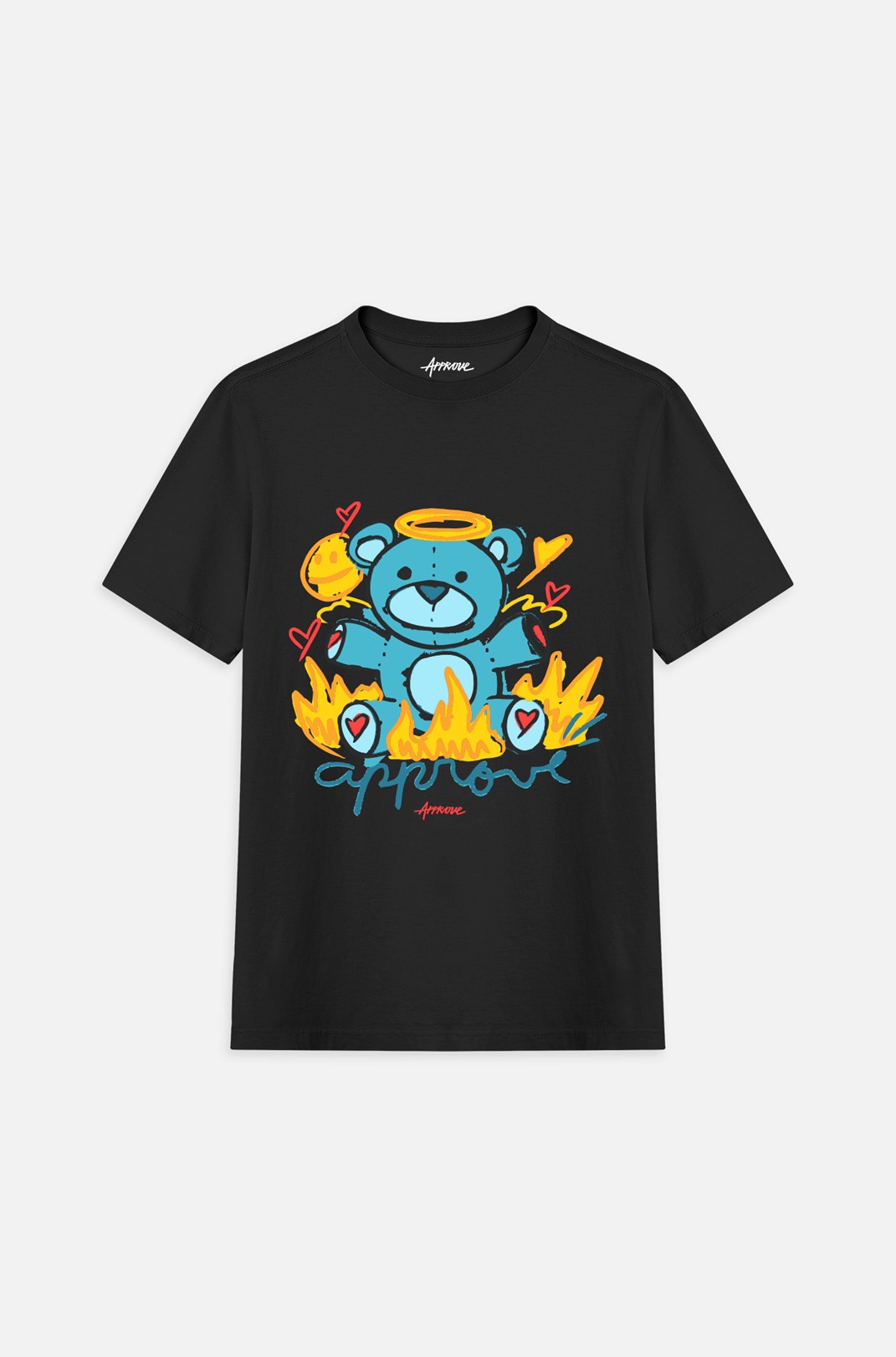 Camiseta Bold Approve Doodle Big Bear Preta