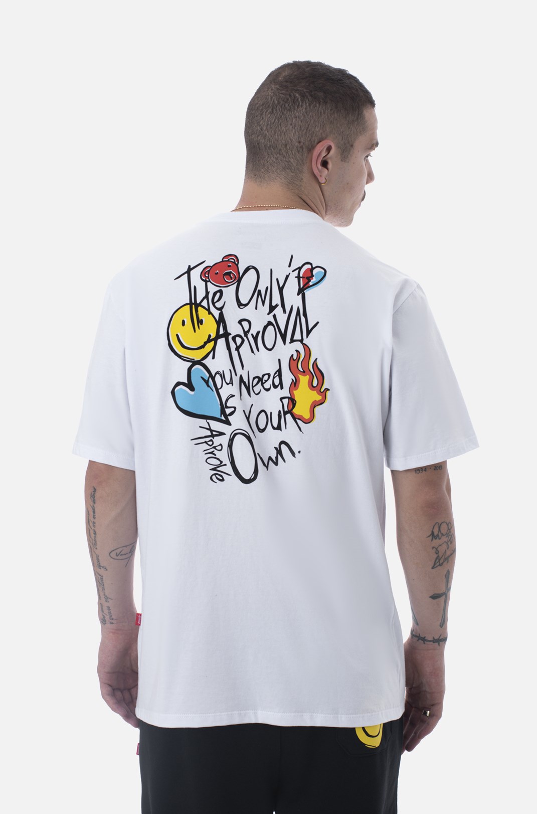 Camiseta Bold Approve Doodle Branca