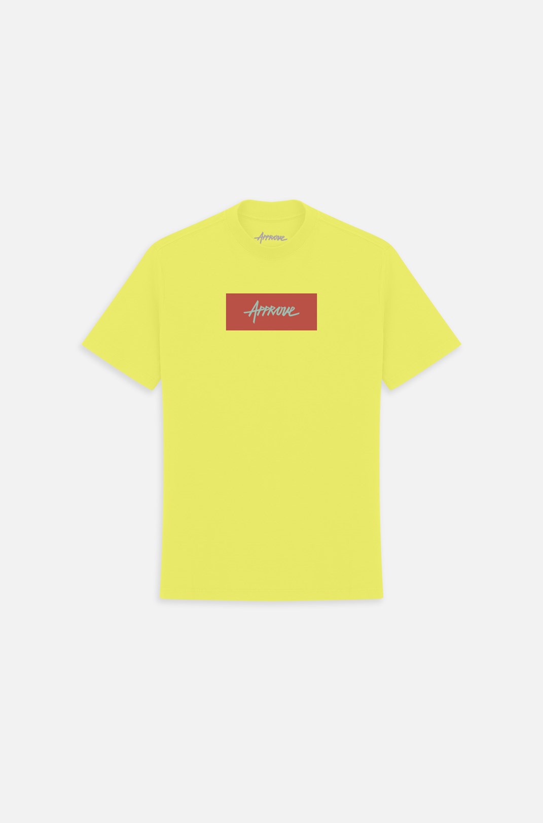 Camiseta Bold Approve Logo Box Amarelo Neon e Laranja