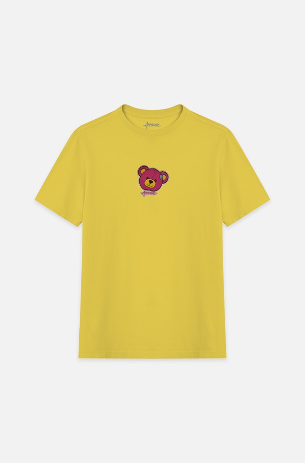 Camiseta Bold Approve Psychedelic Bear Amarela