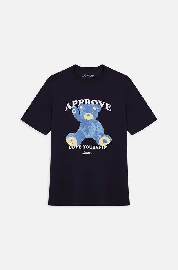 Camiseta Bold Approve Rainbow Bear Little Heart Preta