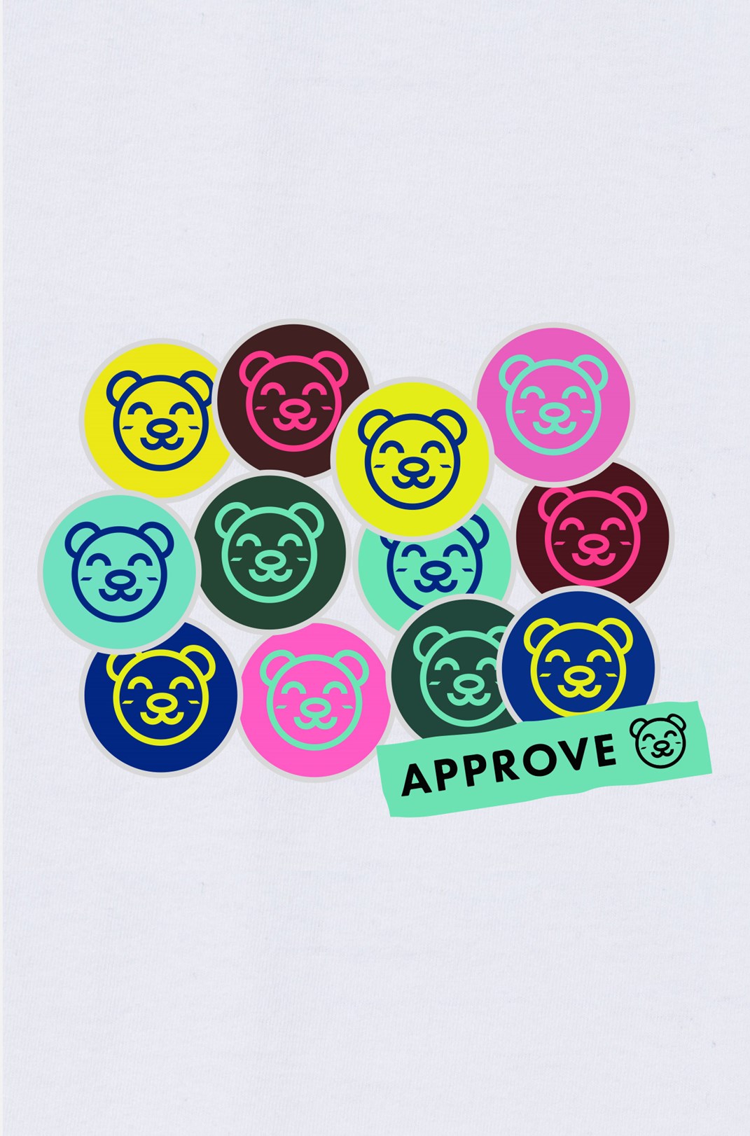 Camiseta Bold Approve Stickers Detached Branca