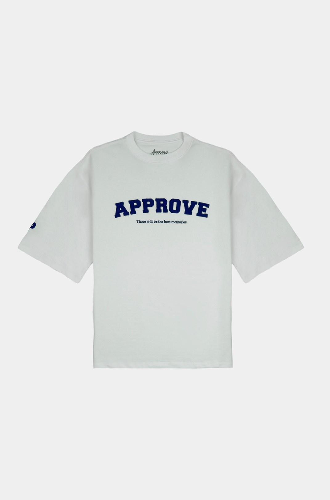 Camiseta Oversized Approve College Off White E Azul Off White