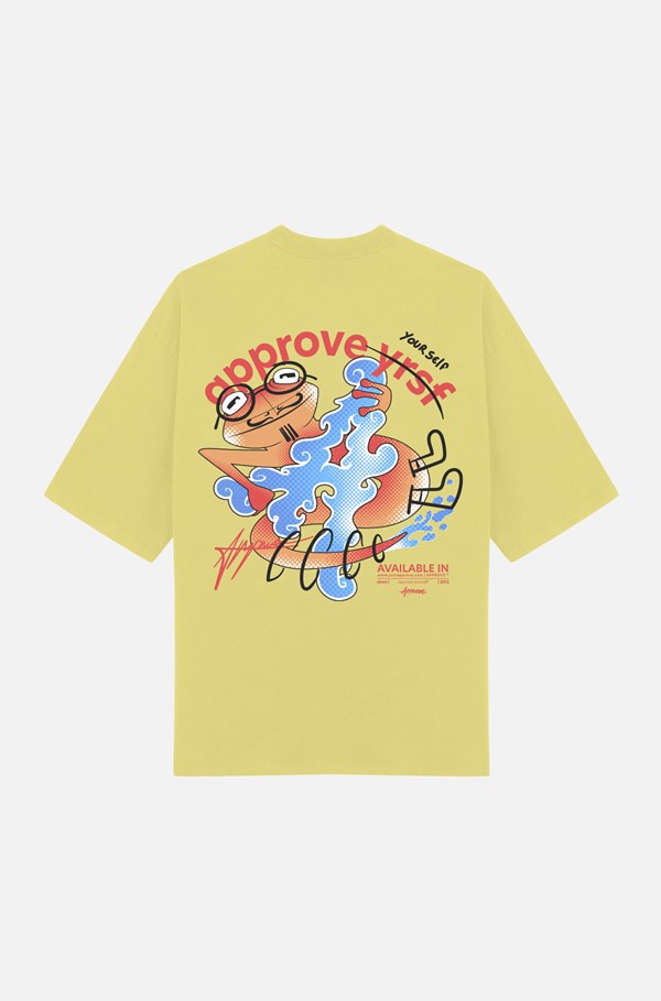 Camiseta Oversized Approve Frog Amarela