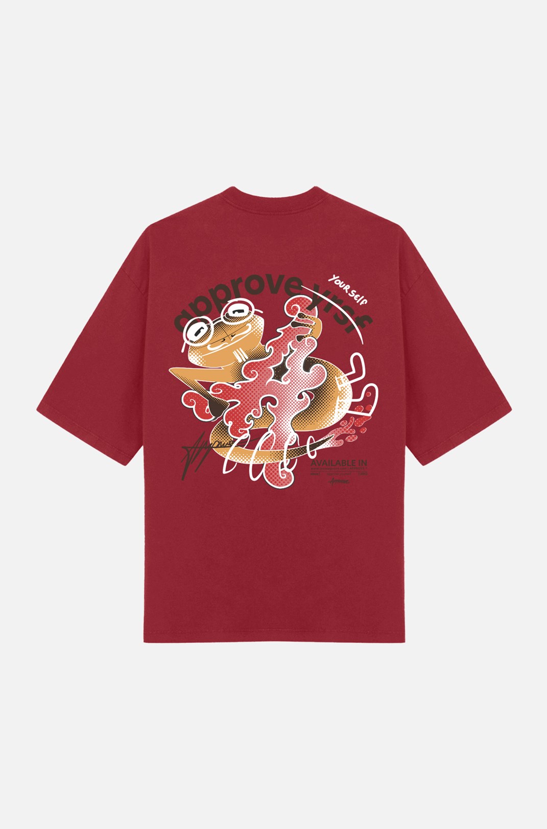 Camiseta Oversized Approve Frog Vermelha
