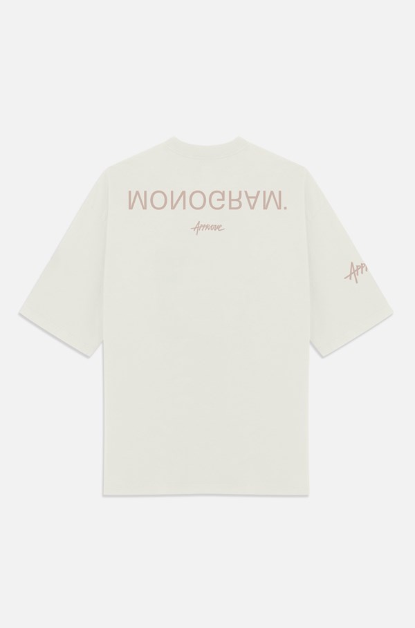 Camiseta Oversized Approve Monogram Off White