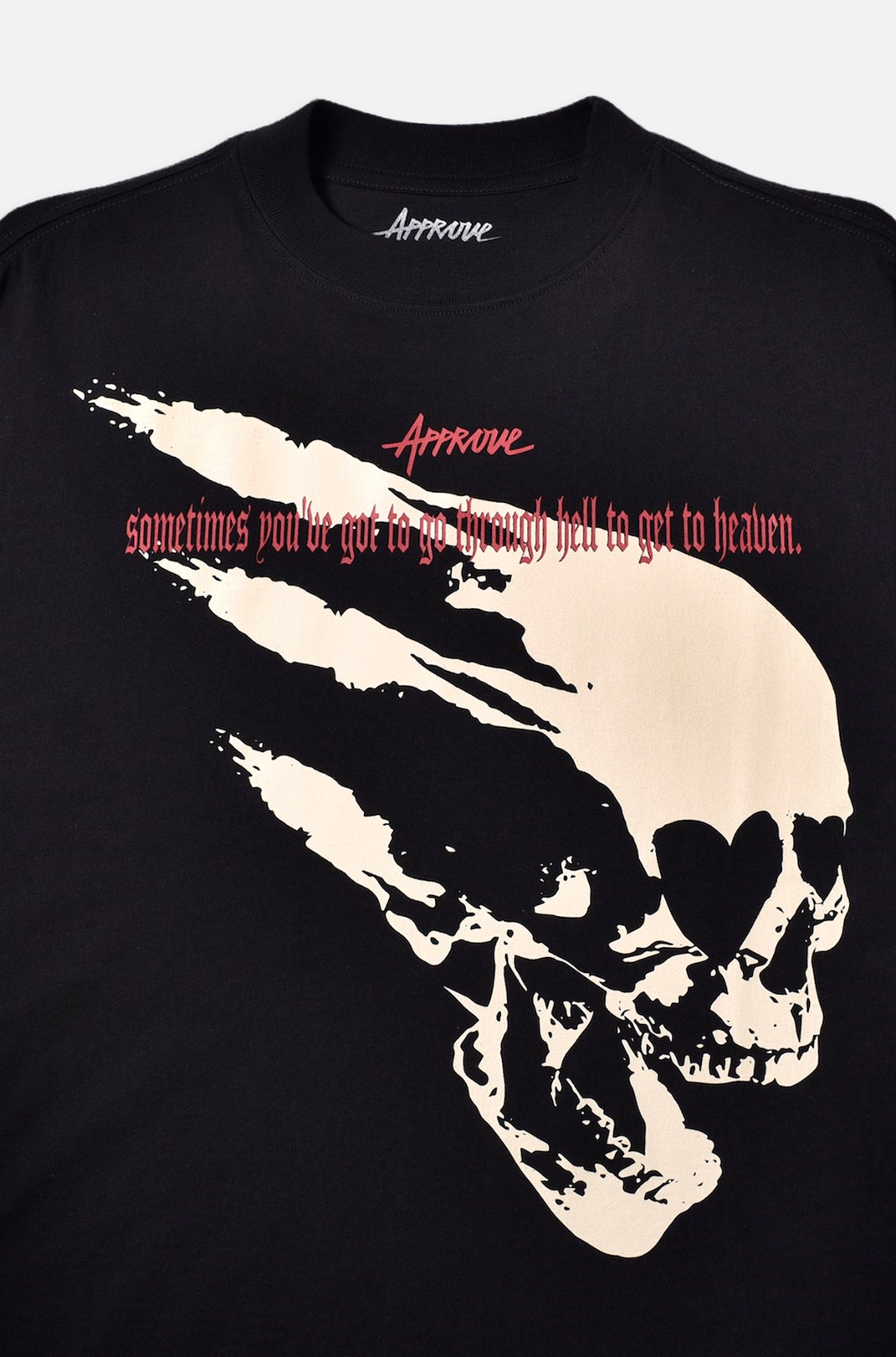 Camiseta Oversized Approve Skull And Bones Big Preta