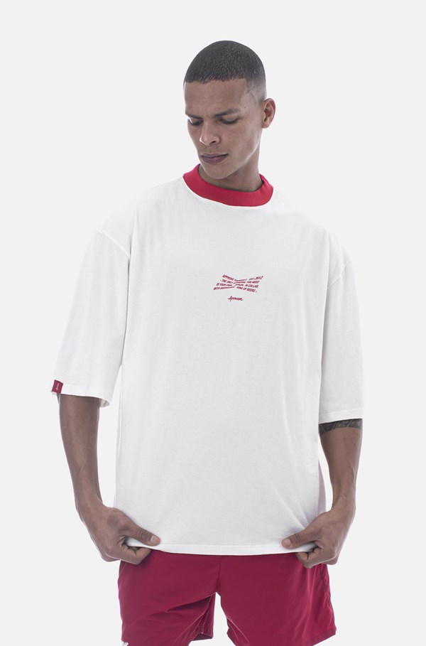 Camiseta Oversized Approve X Budweiser Off White E Vermelha