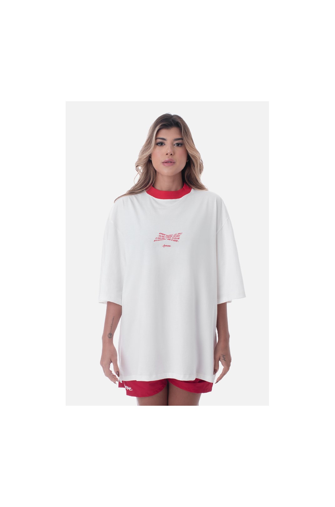 Camiseta Oversized Approve X Budweiser Off White E Vermelha
