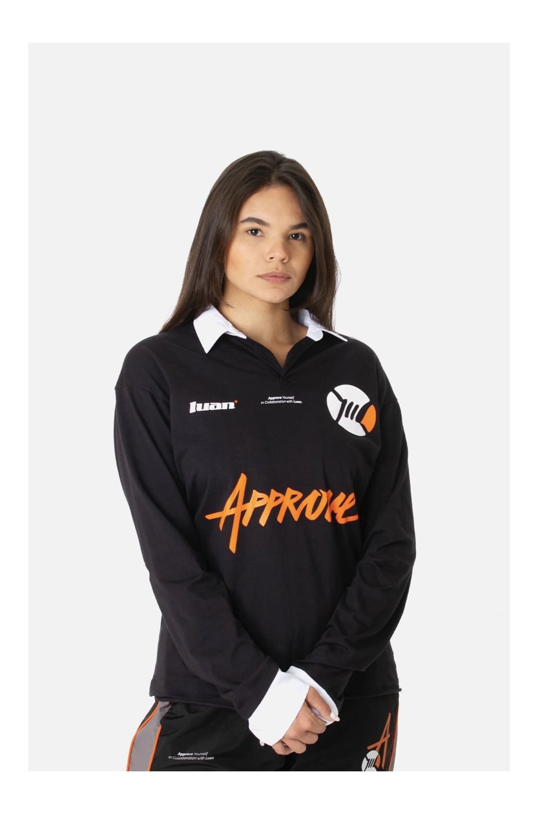 Camiseta Polo Manga Longa Approve X Luan Preta