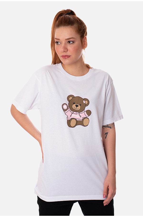 Camiseta Regular Approve Bear Branca