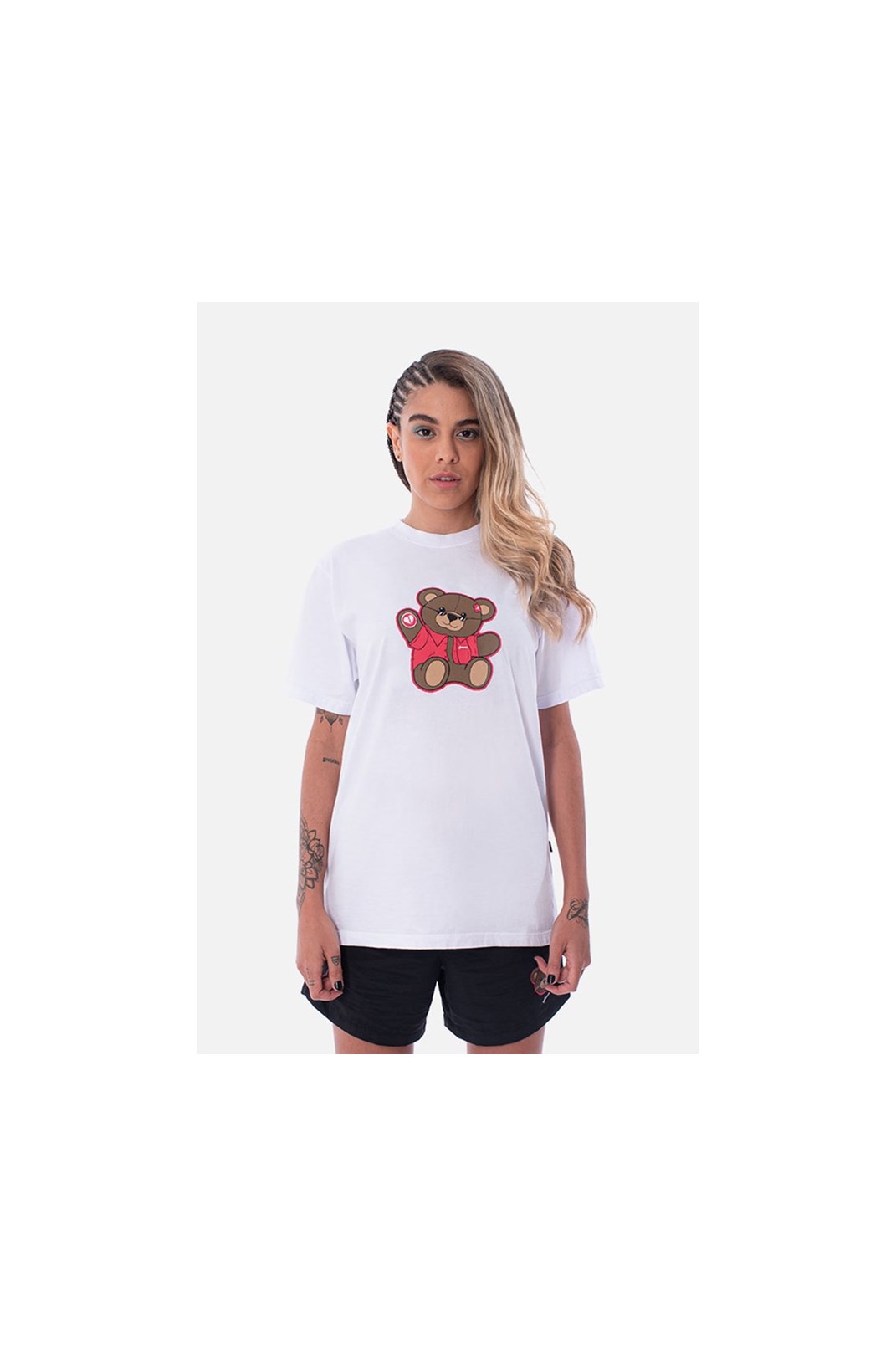 Camiseta Regular Approve Bear Summer Branca