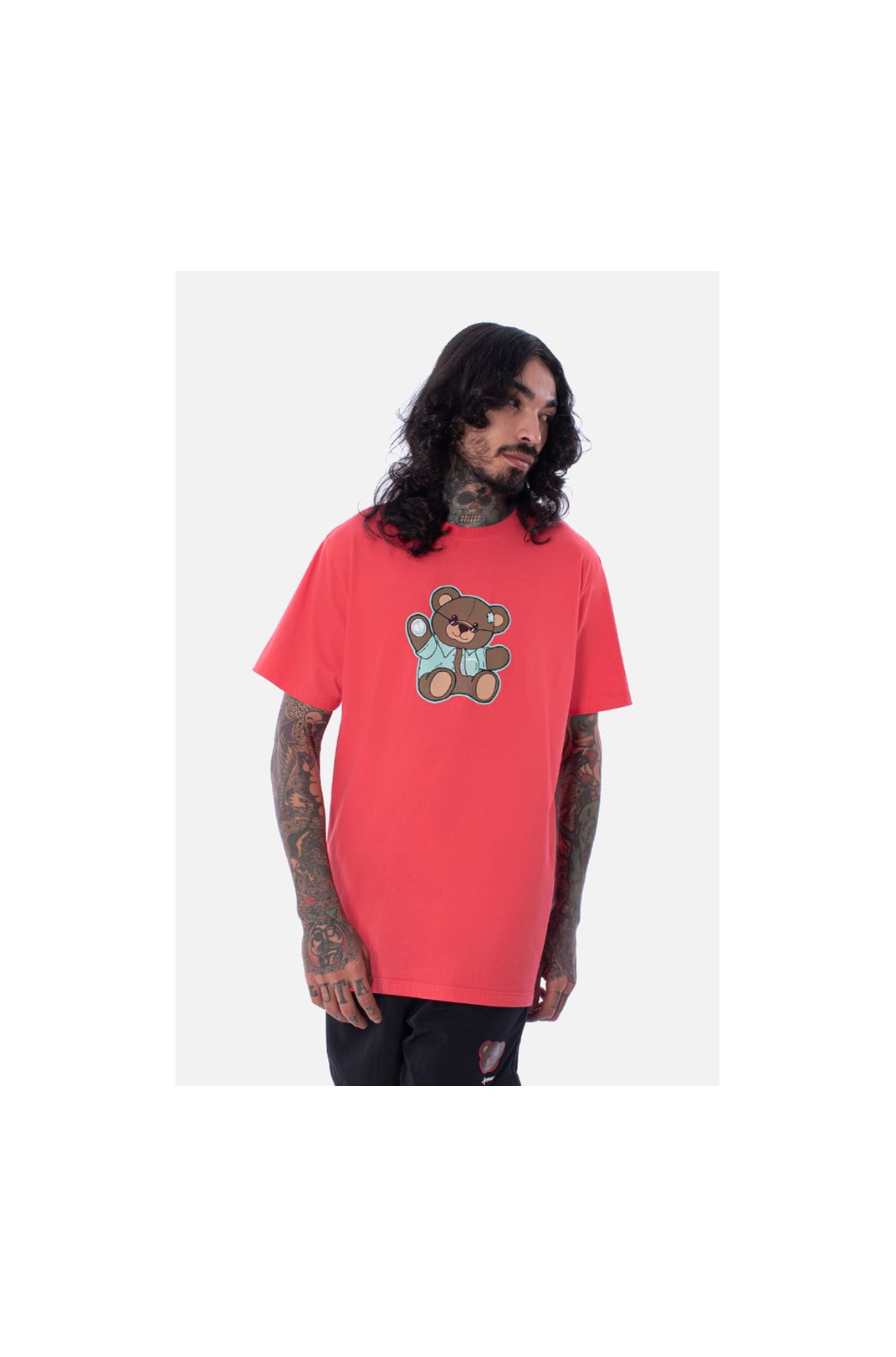 Camiseta Regular Approve Bear Summer Vermelha