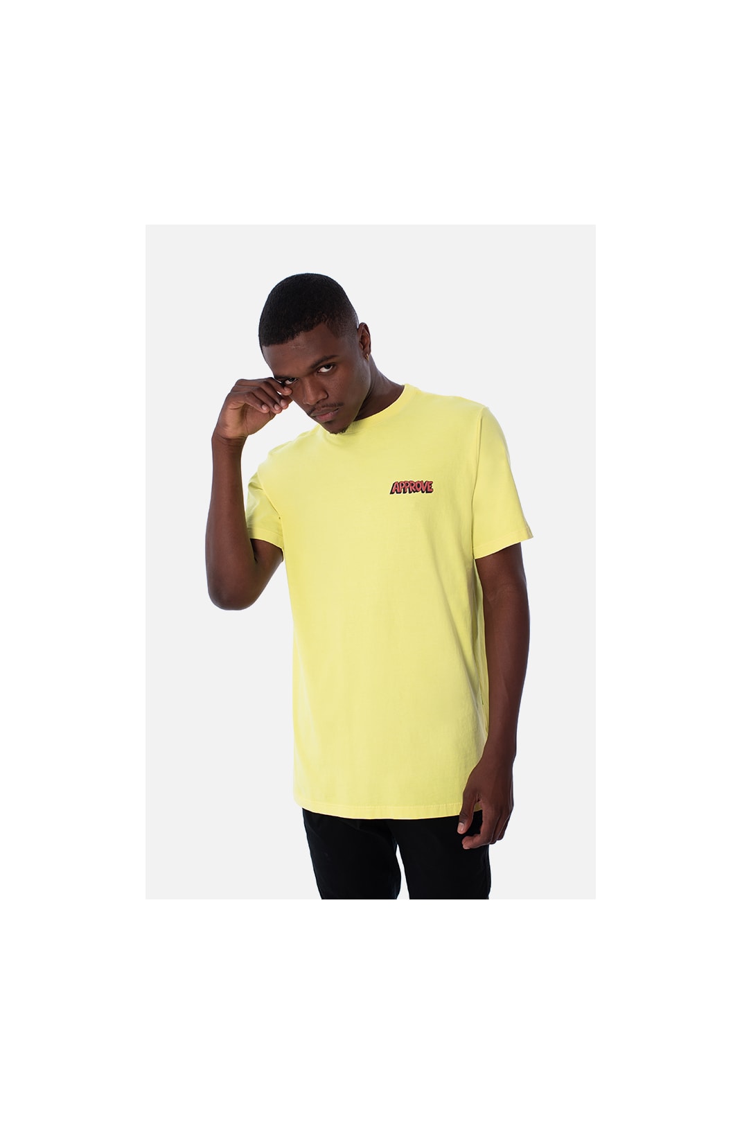 Camiseta Regular Approve Cartoon Amarelo Neon