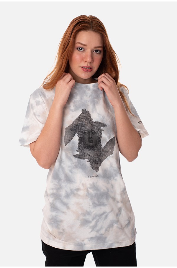 Camiseta Regular Approve Ruínas Medusa Branca Marmorizada