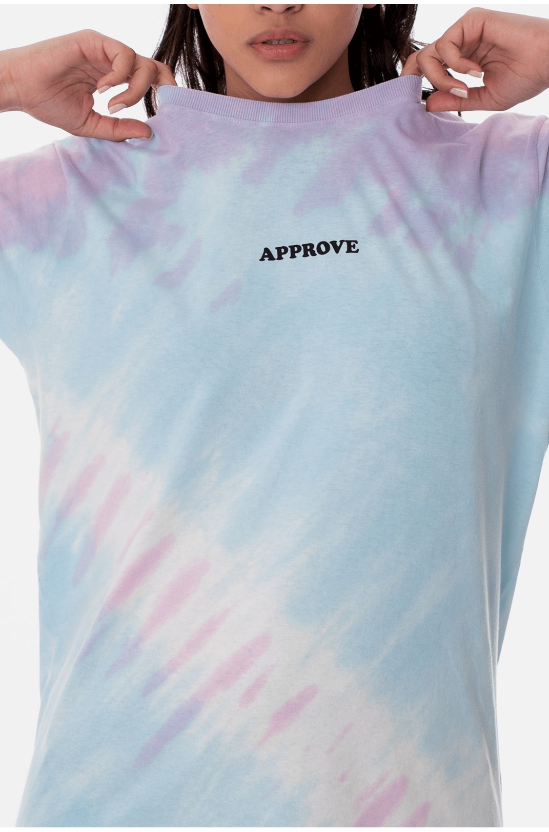 Camiseta Regular Approve Tie Dye Holographic Azul