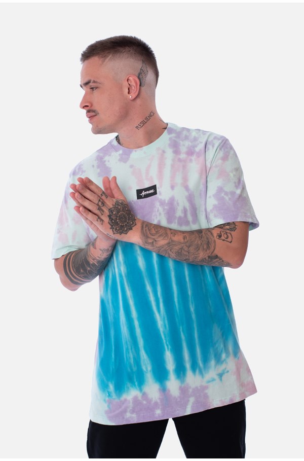 Camiseta Regular Approve Tie Dye Skypurple