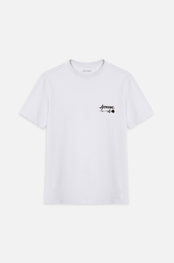 Camiseta Regular Approve Upsidedown Rose Branca