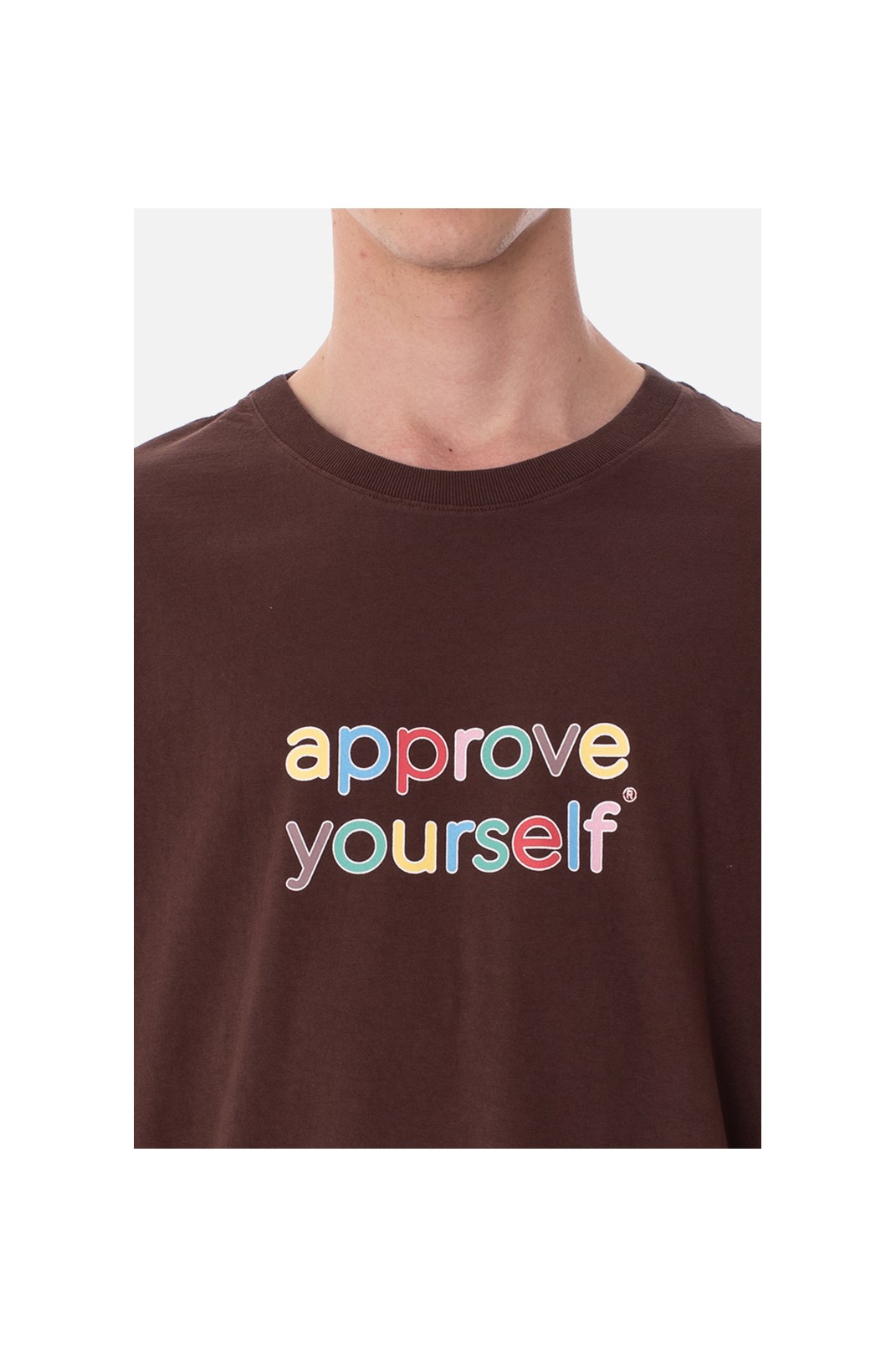 Camiseta Regular Approve Yourself Comic Marrom