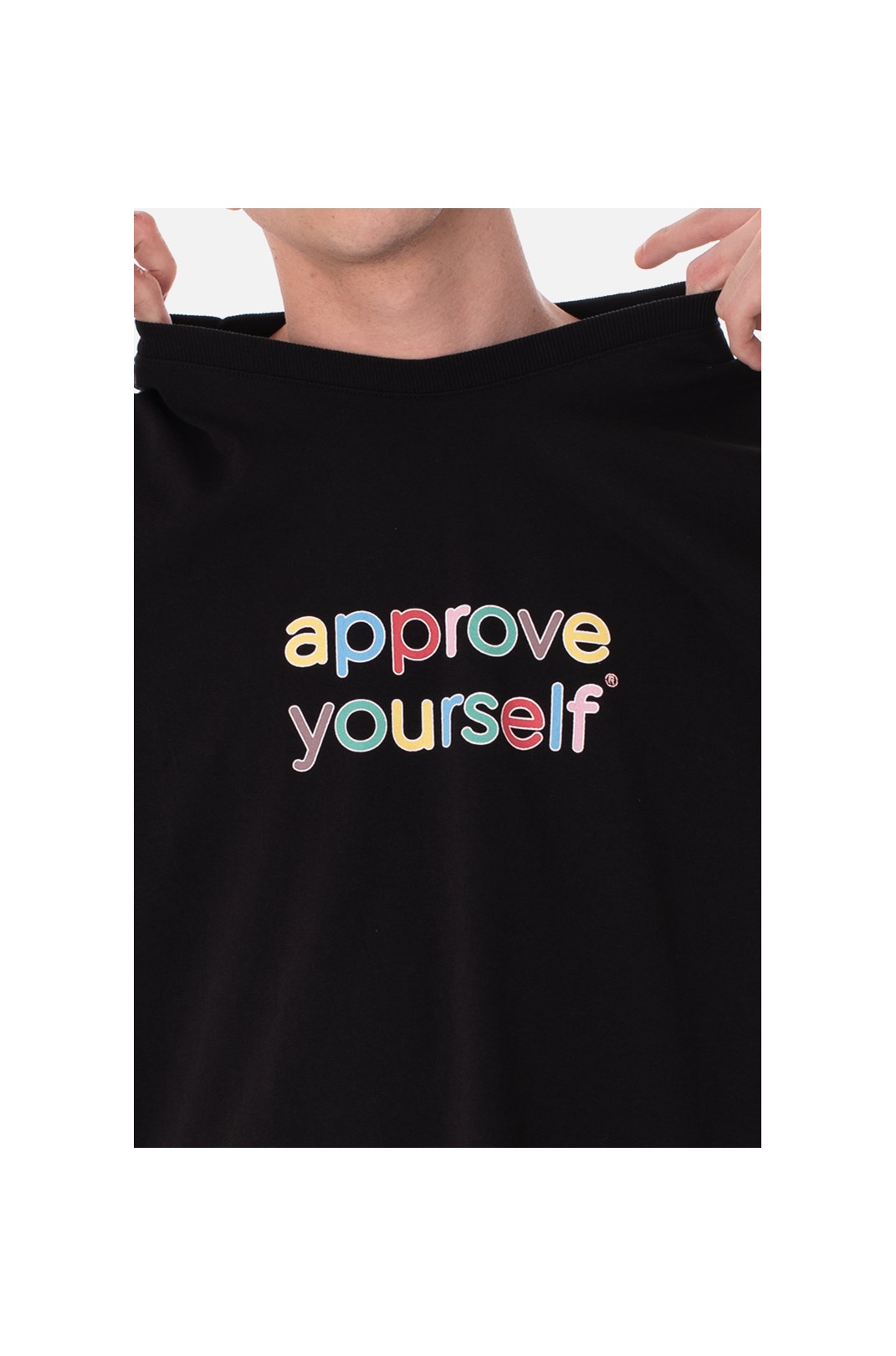 Camiseta Regular Approve Yourself Comic Preta