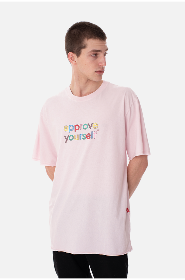 Camiseta Regular Approve Yourself Comic Rosa