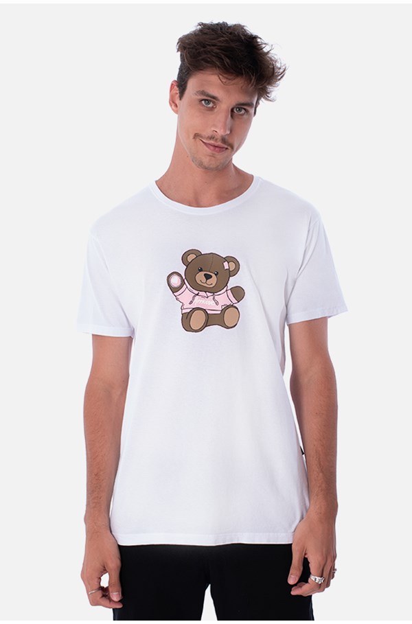 Camiseta Slim Approve Bear Branca