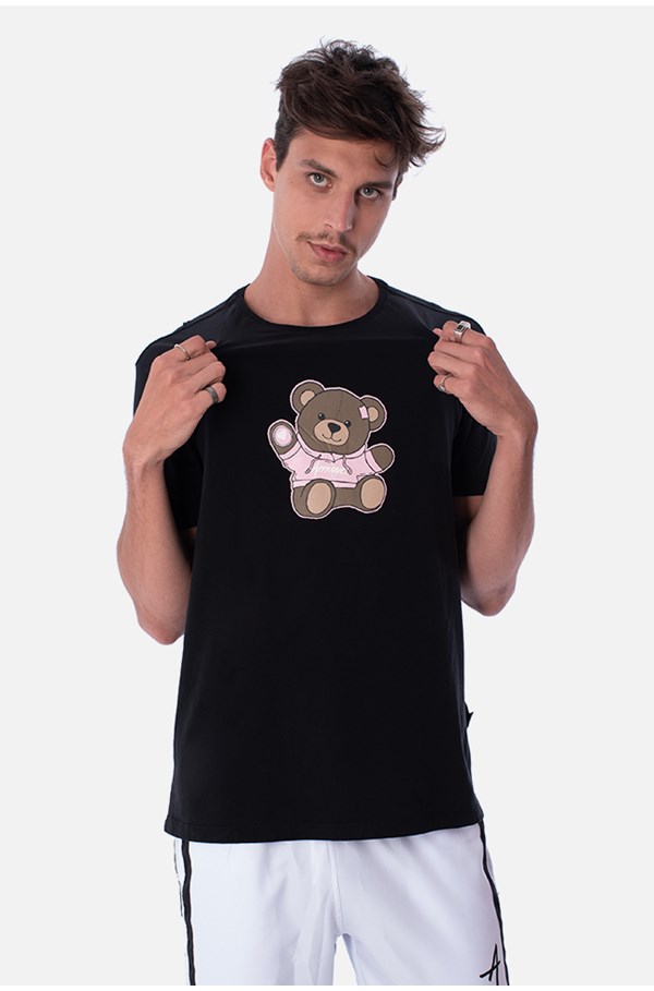 Camiseta Slim Approve Bear Preta