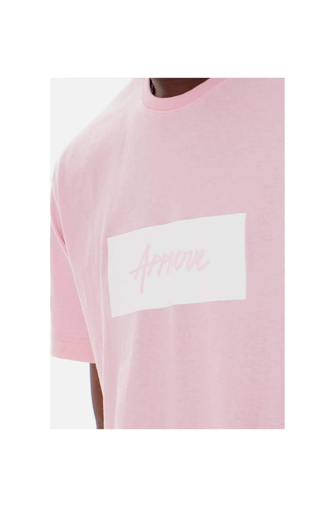Camiseta Slim Approve Classic Rosa e Branca V1