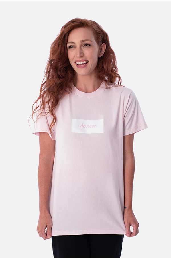 Camiseta Tradicional Approve Classic Rosa E Branca V2