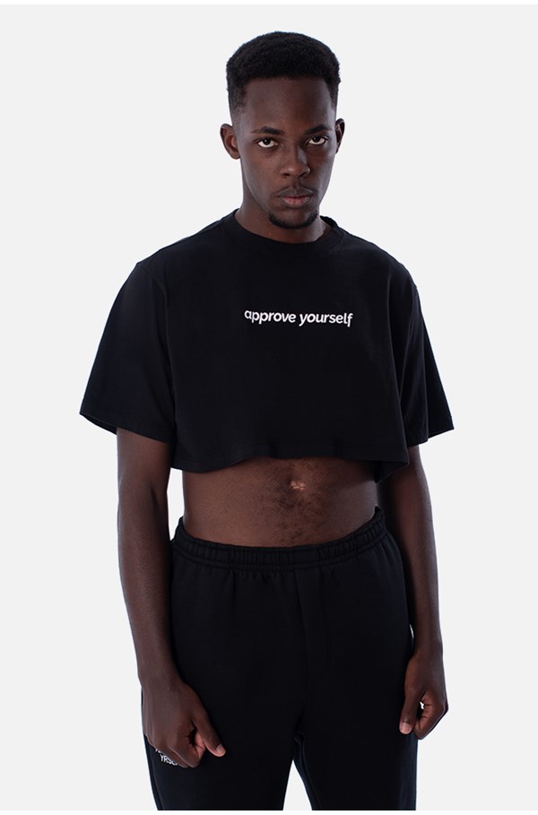 Cropped Regular Approve Yourself Preto