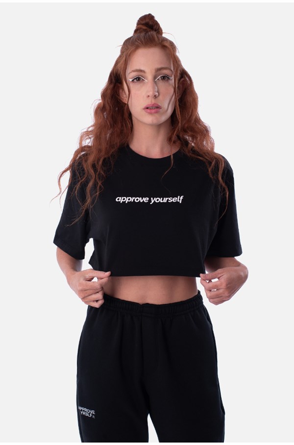 Cropped Regular Approve Yourself Preto