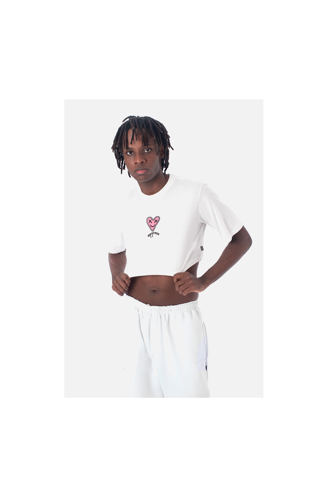 Cropped Slim Approve Heart Off White