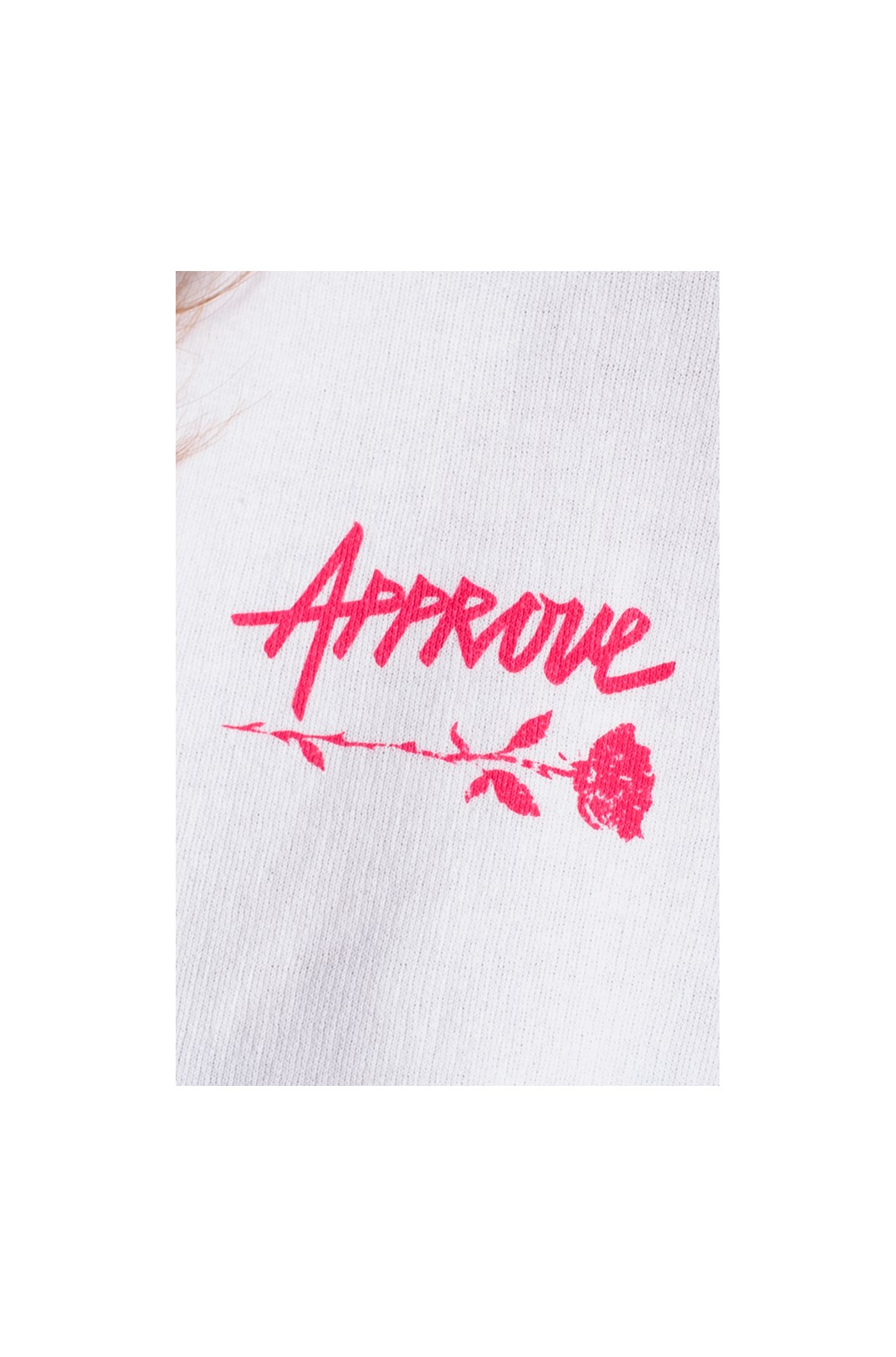 Moletom Cropped Approve Upsidedown Rose Off White