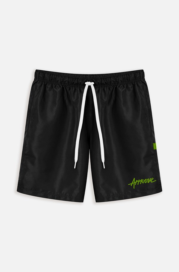 Shorts 7inches Approve Preto E Neon Preto/Verde