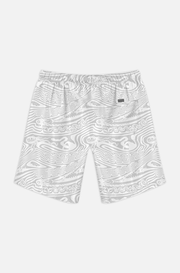 Shorts 7inches Approve Waves Print Branco