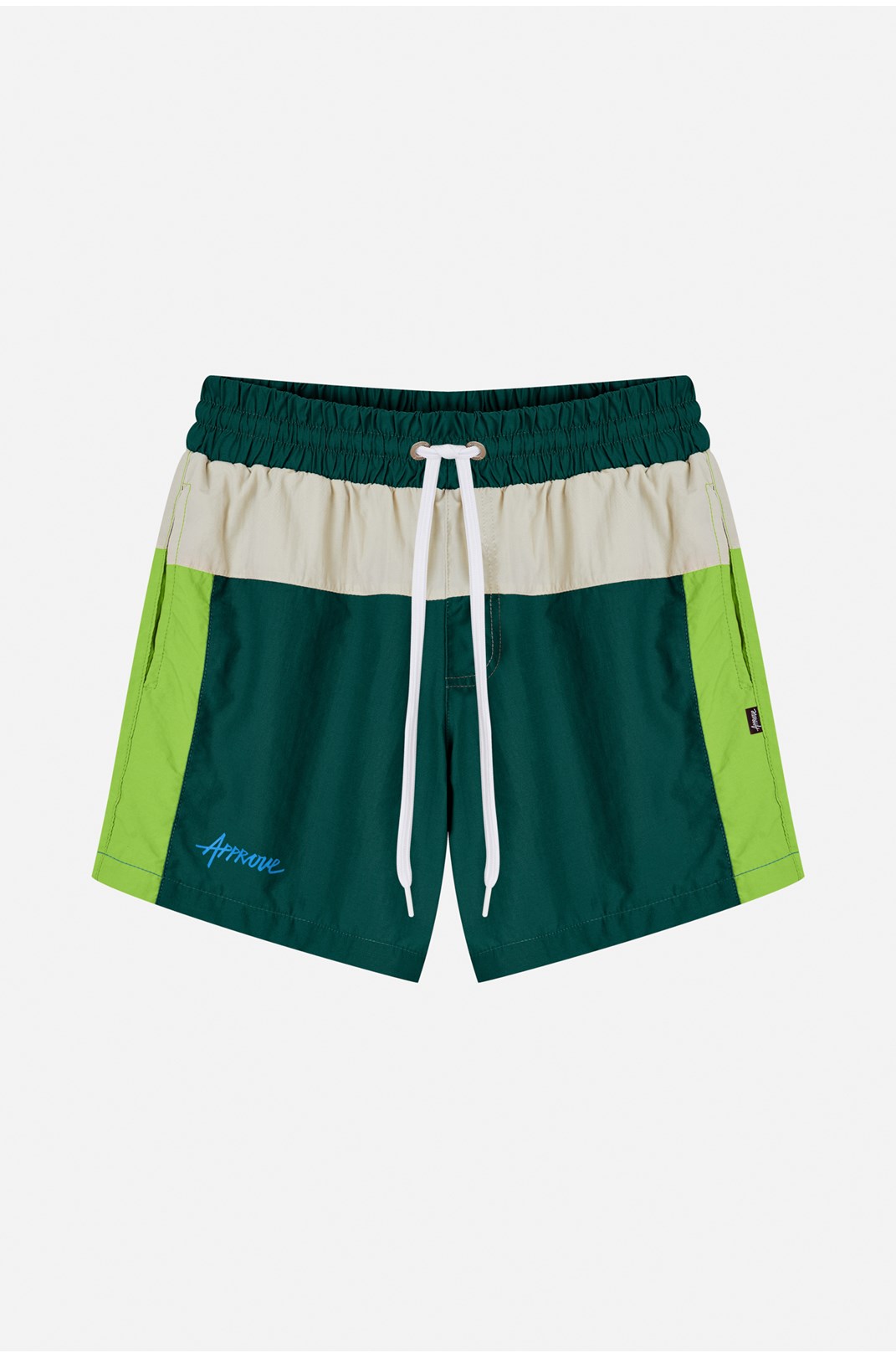 Shorts Approve Retropia Verde e Off White