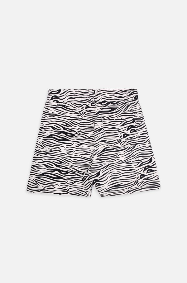Shorts Sarja Approve Animal Print Zebra Off White