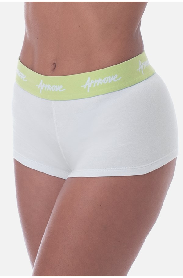 Shorts Underwear Approve Branco Com Verde