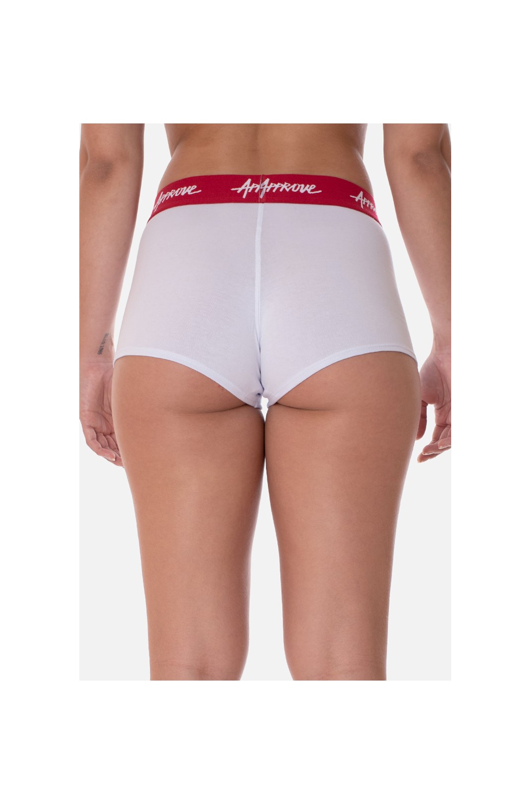 Shorts Underwear Approve Branco Com Vermelho