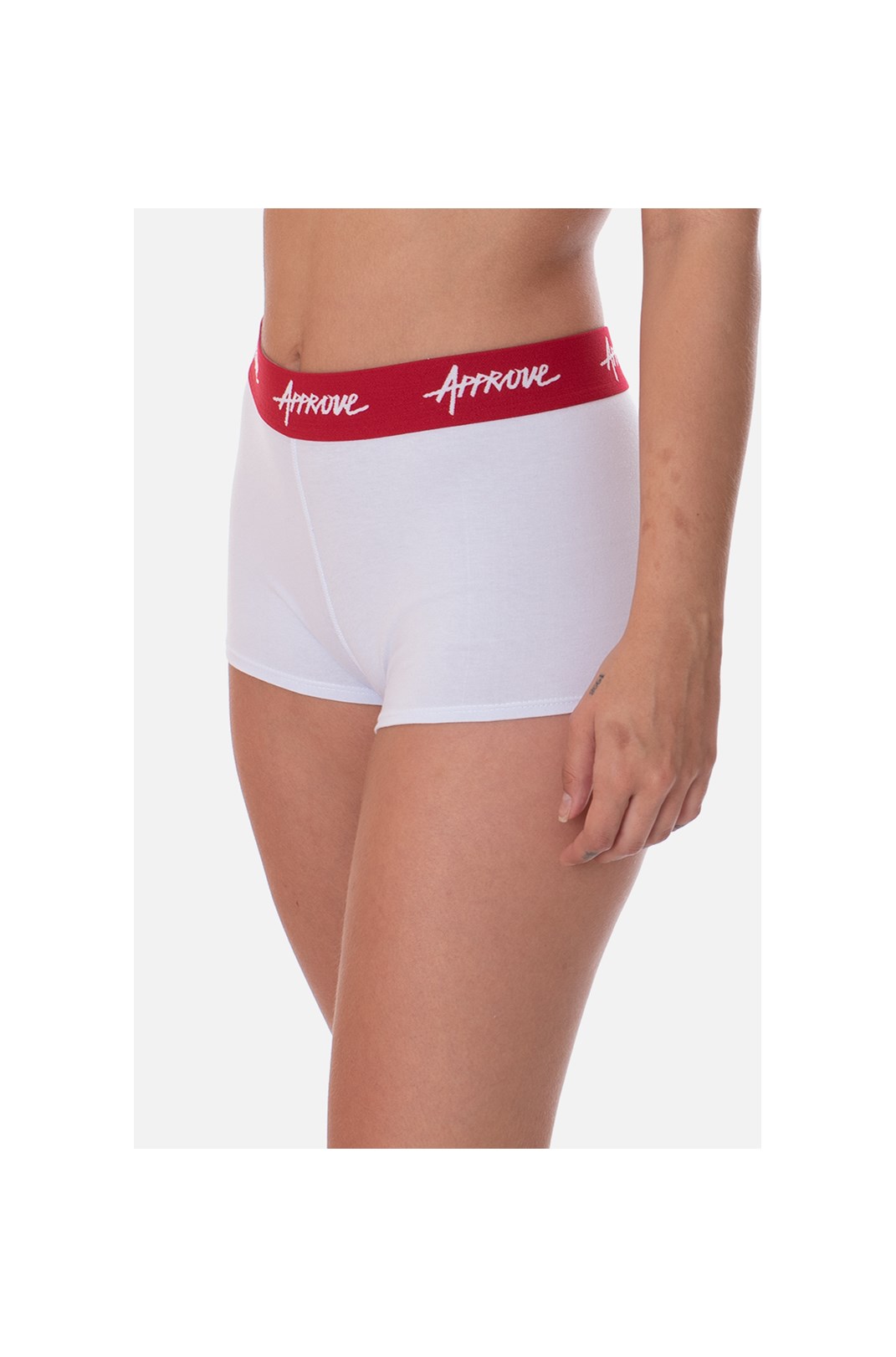 Shorts Underwear Approve Branco Com Vermelho