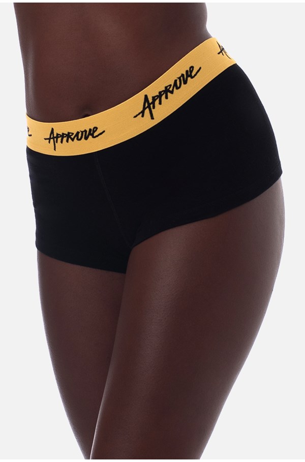 Shorts Underwear Approve Preto com Amarelo