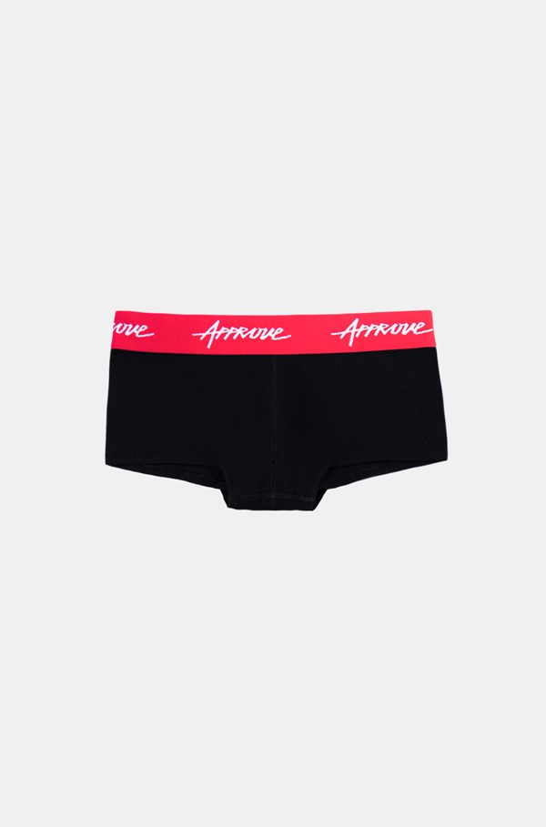 Shorts Underwear Approve Preto Com Vermelho